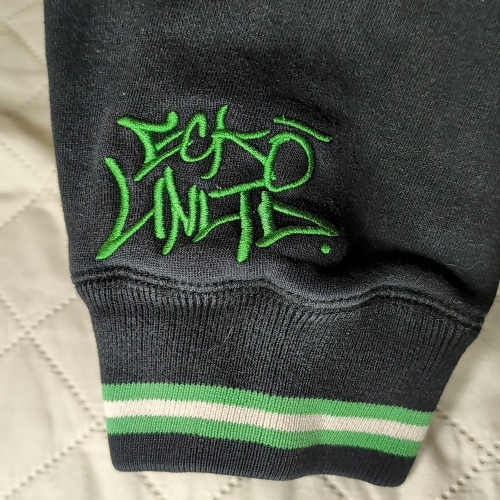 Y2K Ecko UnLimited Writing all Wrongs Men's Green/Black Hoodie Size L. - Picture 6 of 13